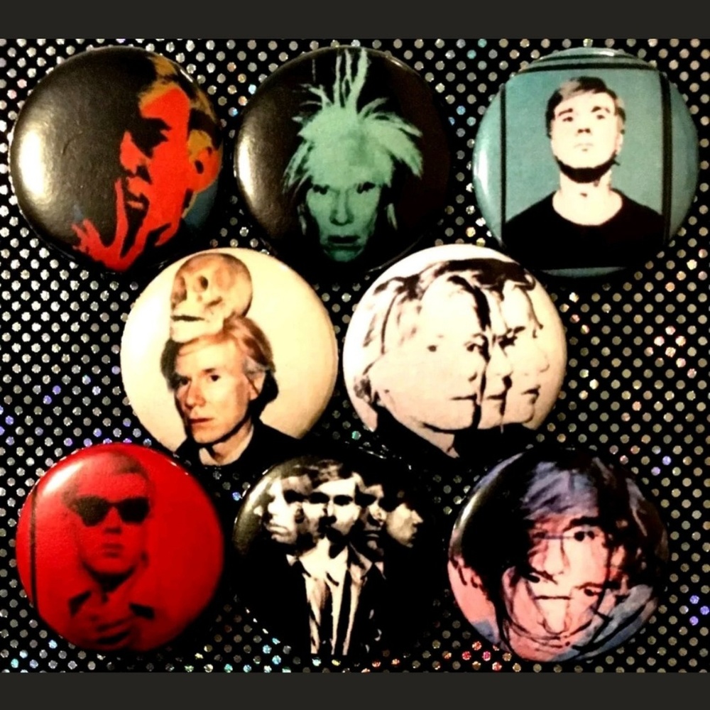 Andy Warhol buttons badge pins set of 8